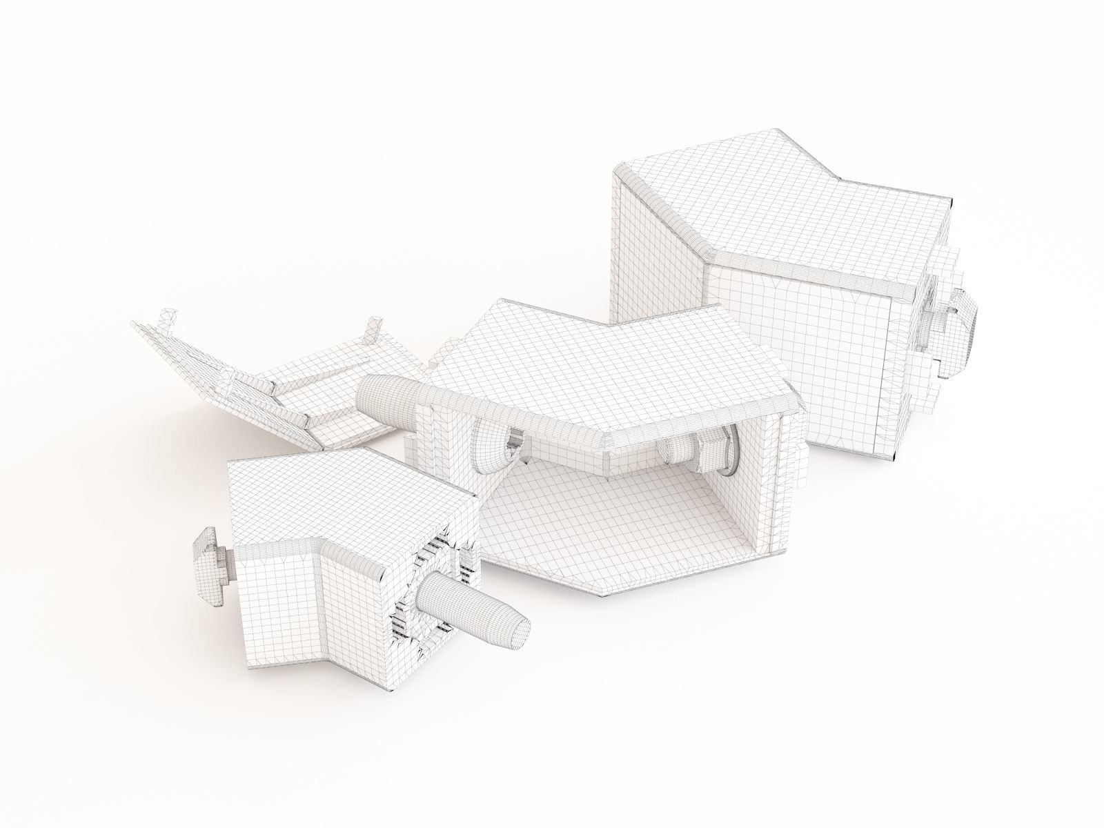 Profile aluminium degre connector 3D model_1