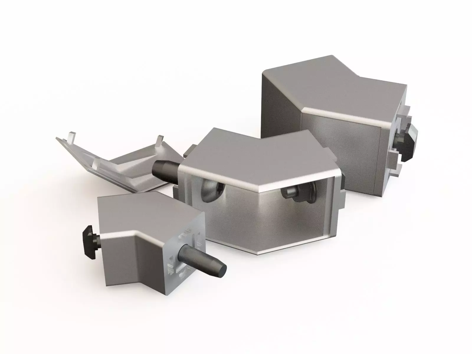 Profile aluminium degre connector 3D model_0