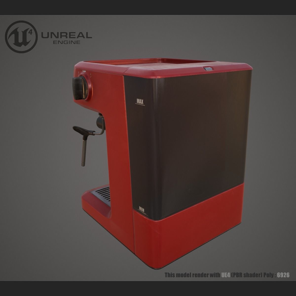 Coffe machine Low-poly 3D model_4
