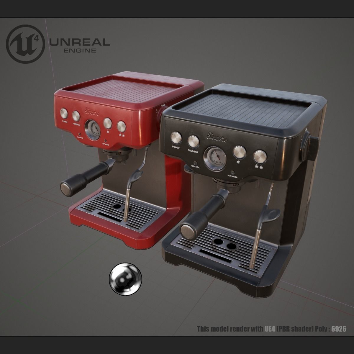 Coffe machine Low-poly 3D model_11