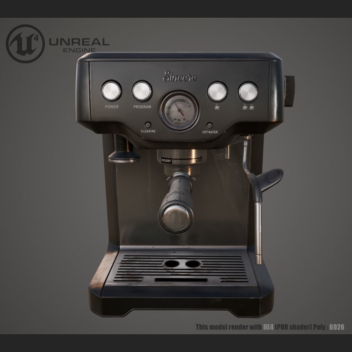 Coffe machine Low-poly 3D model_6