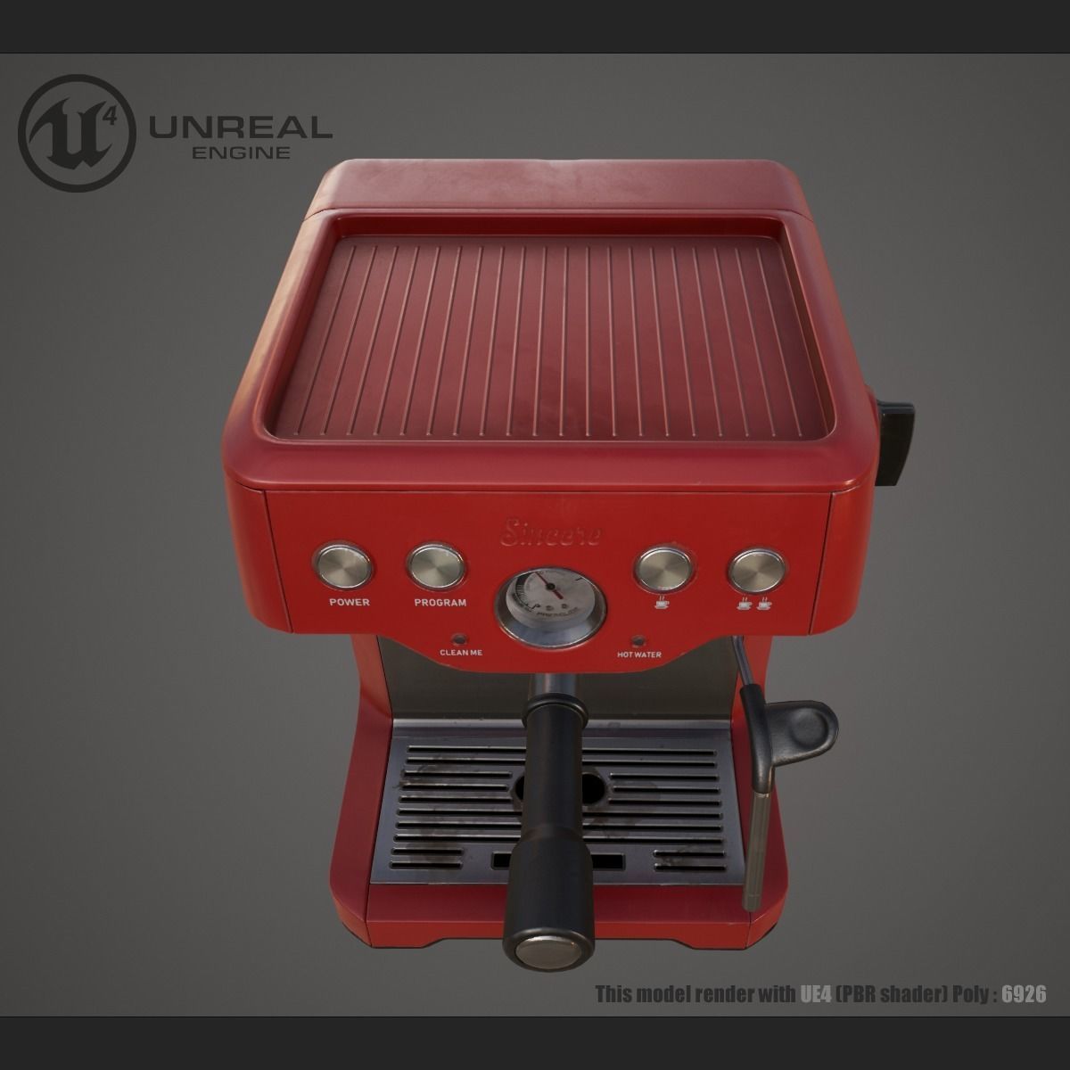Coffe machine Low-poly 3D model_7