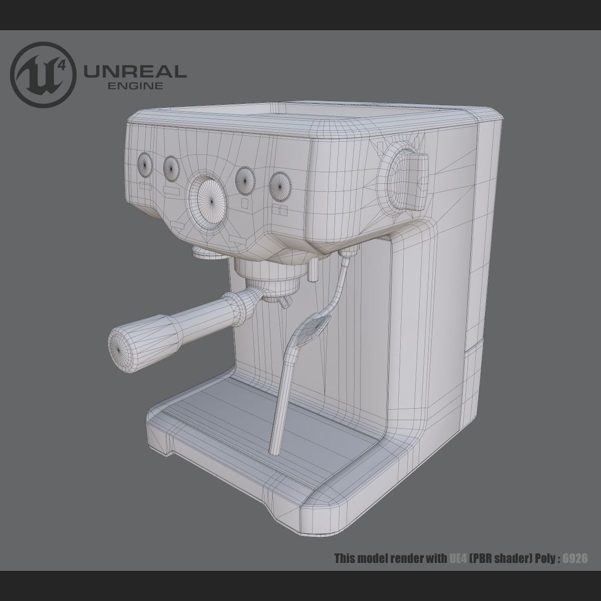 Coffe machine Low-poly 3D model_9