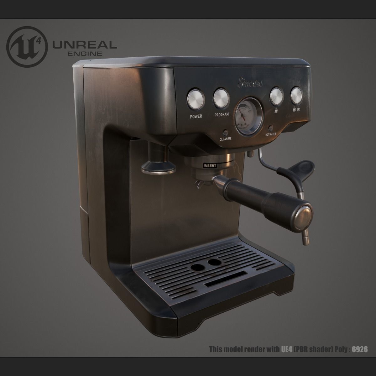 Coffe machine Low-poly 3D model_2