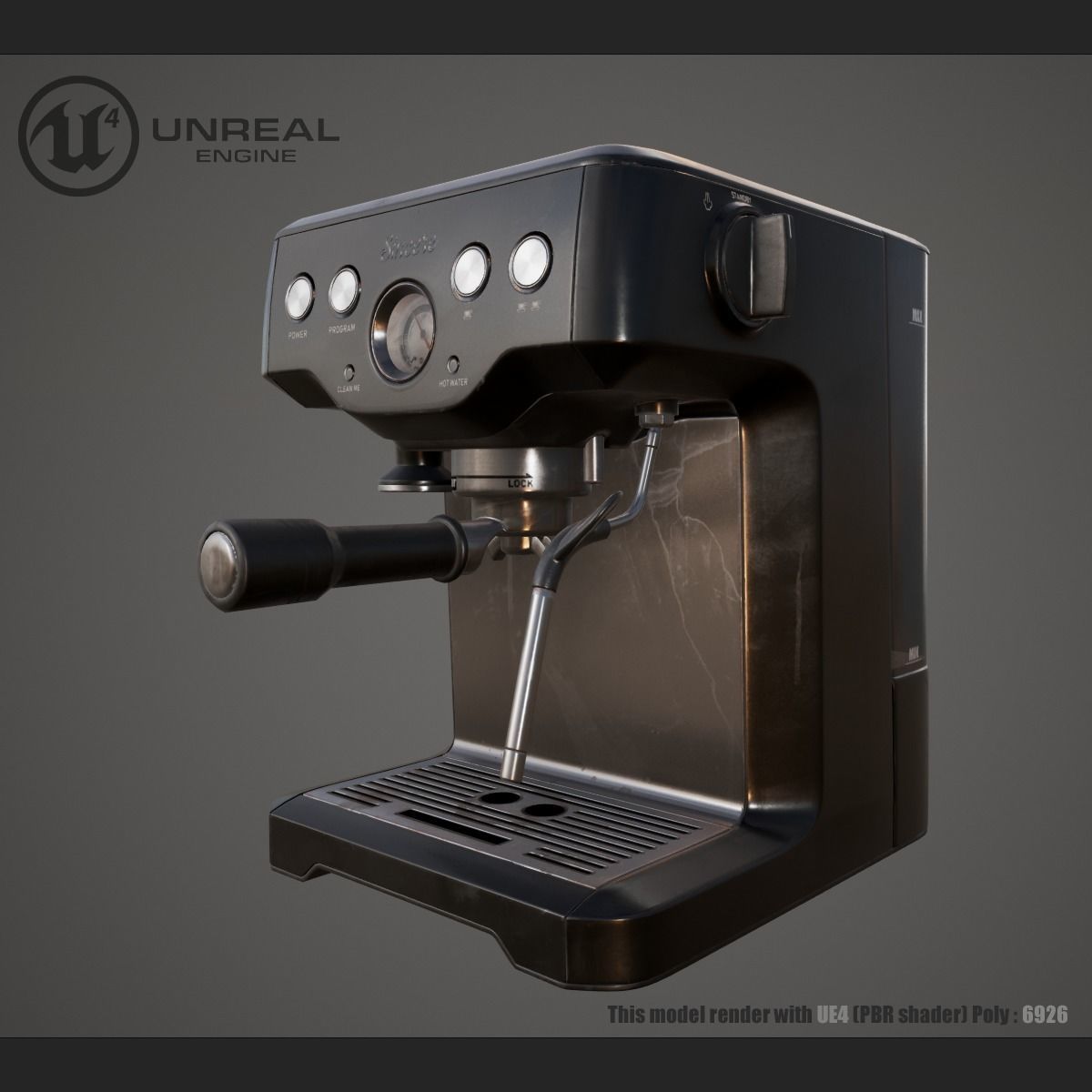 Coffe machine Low-poly 3D model_8