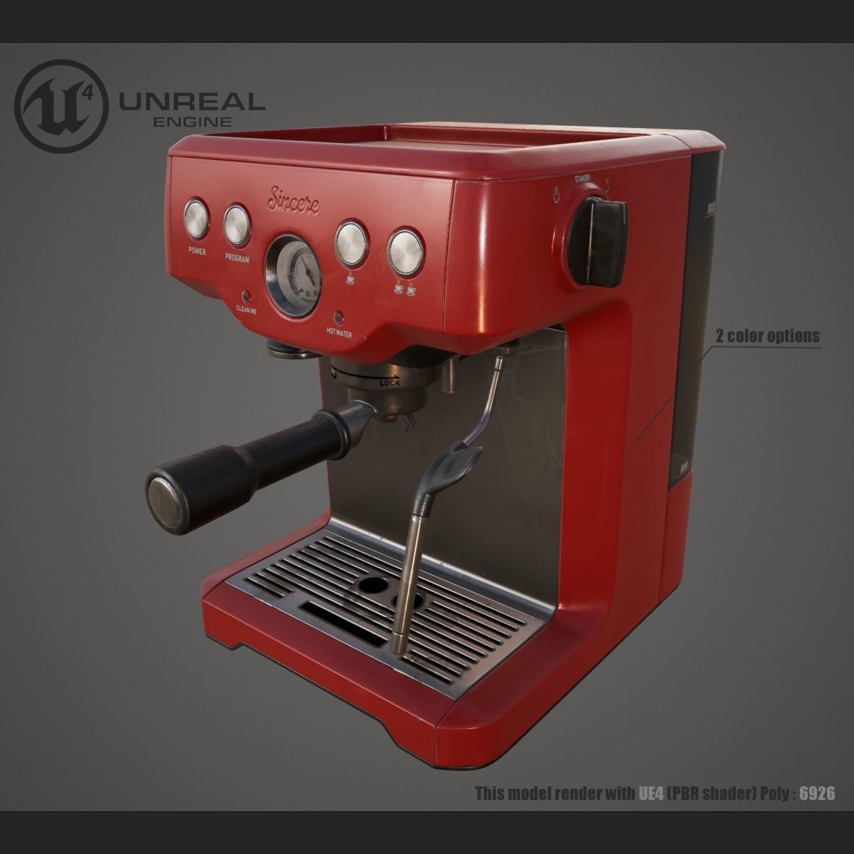 Coffe machine Low-poly 3D model_1