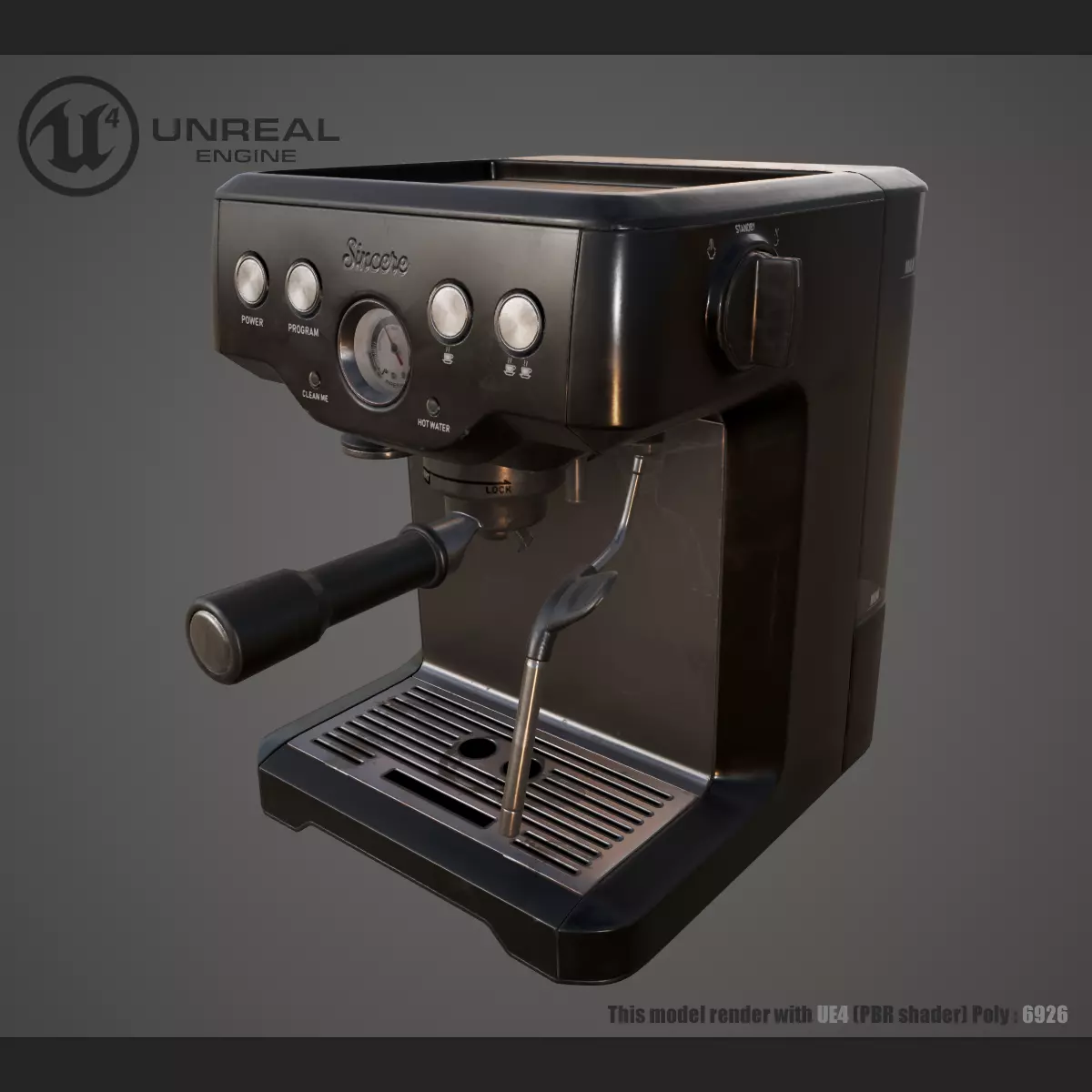 Coffe machine Low-poly 3D model_0