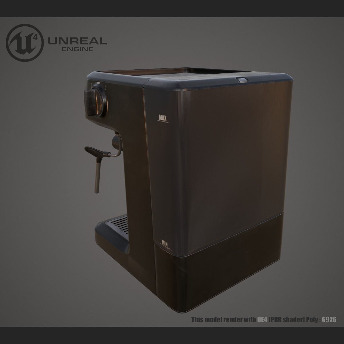 Coffe machine Low-poly 3D model_3