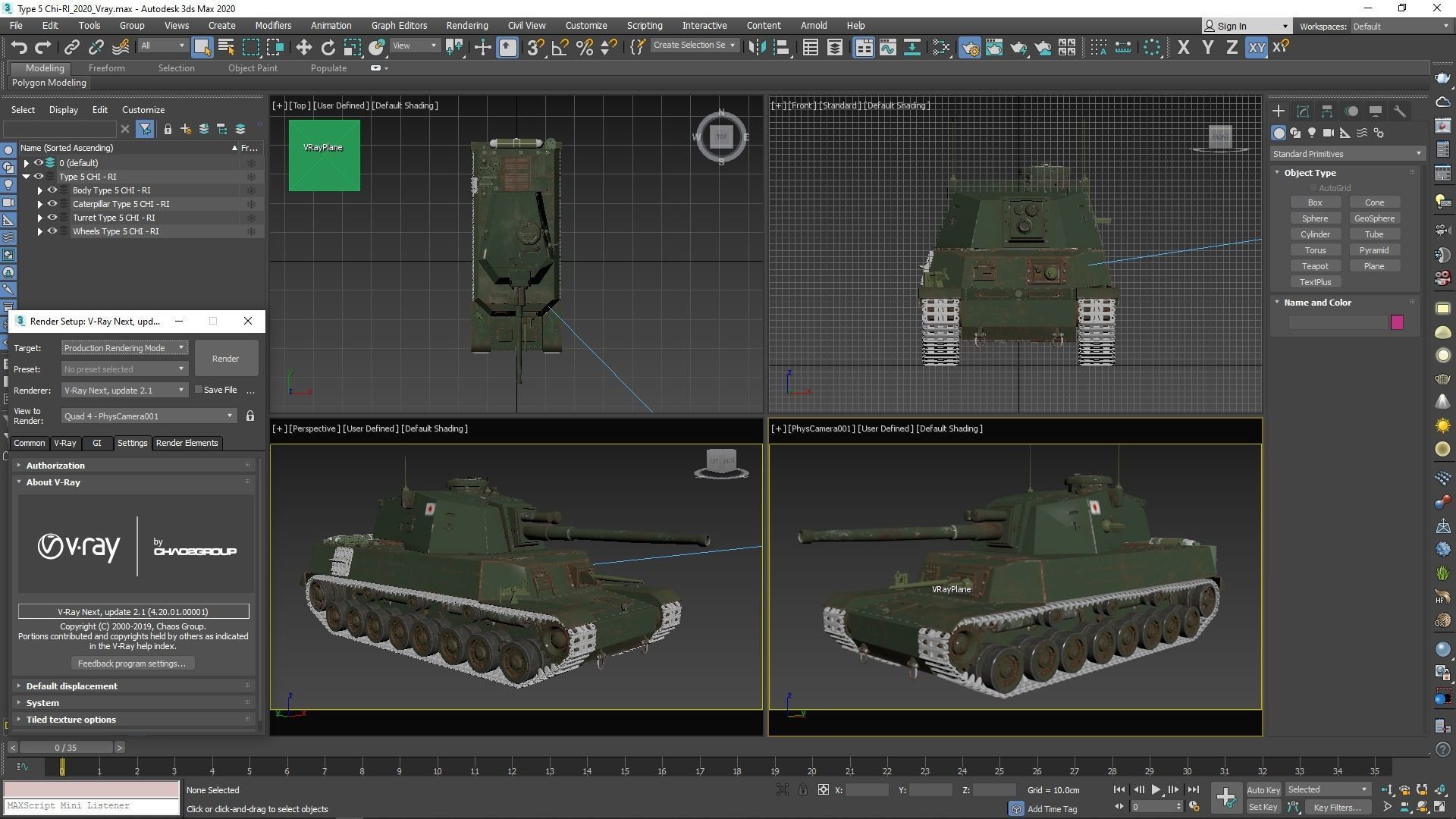 Tank Type 5 Chi-Ri Japan Vray  3D model_35