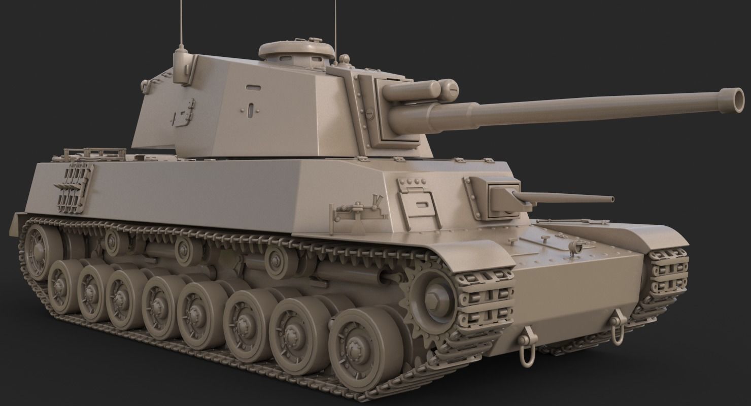 Tank Type 5 Chi-Ri Japan Vray  3D model_29