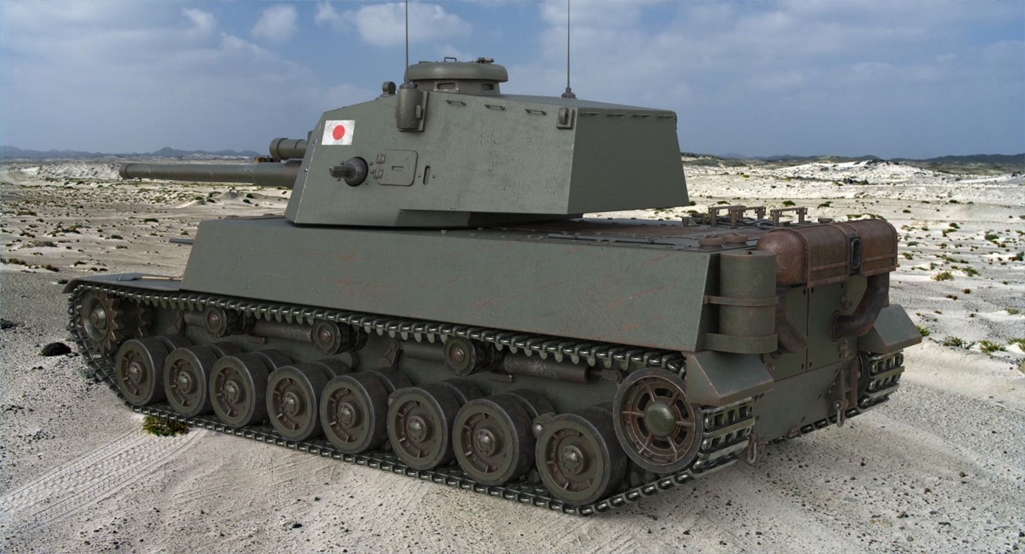 Tank Type 5 Chi-Ri Japan Vray  3D model_4