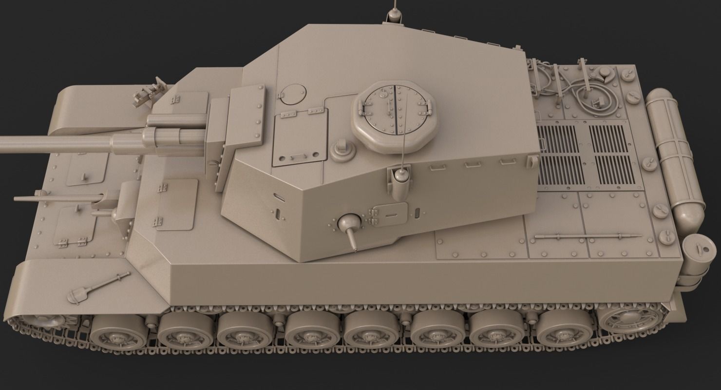 Tank Type 5 Chi-Ri Japan Vray  3D model_30