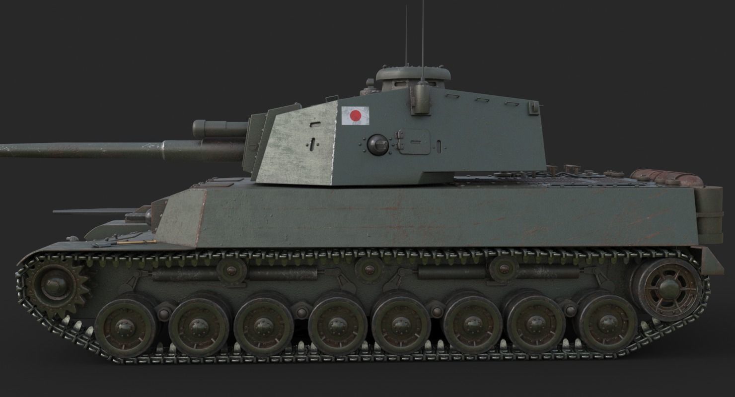 Tank Type 5 Chi-Ri Japan Vray  3D model_9