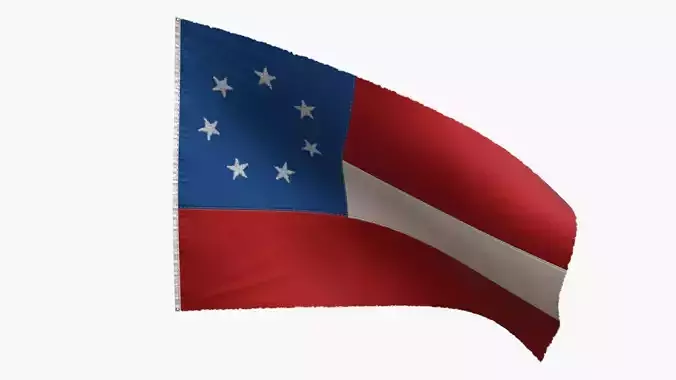 US Flag 1st National Confederate Low-poly 3D model