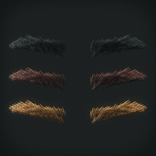 Eyebrows Low Poly 10 Low-poly 3D model