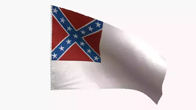 US Flag 2nd National Confederate Low-poly 3D model