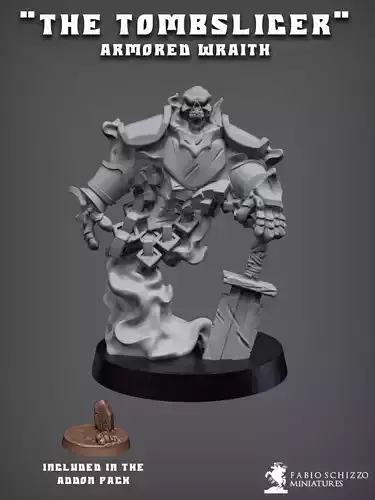 The Tombslicer figure holding sword