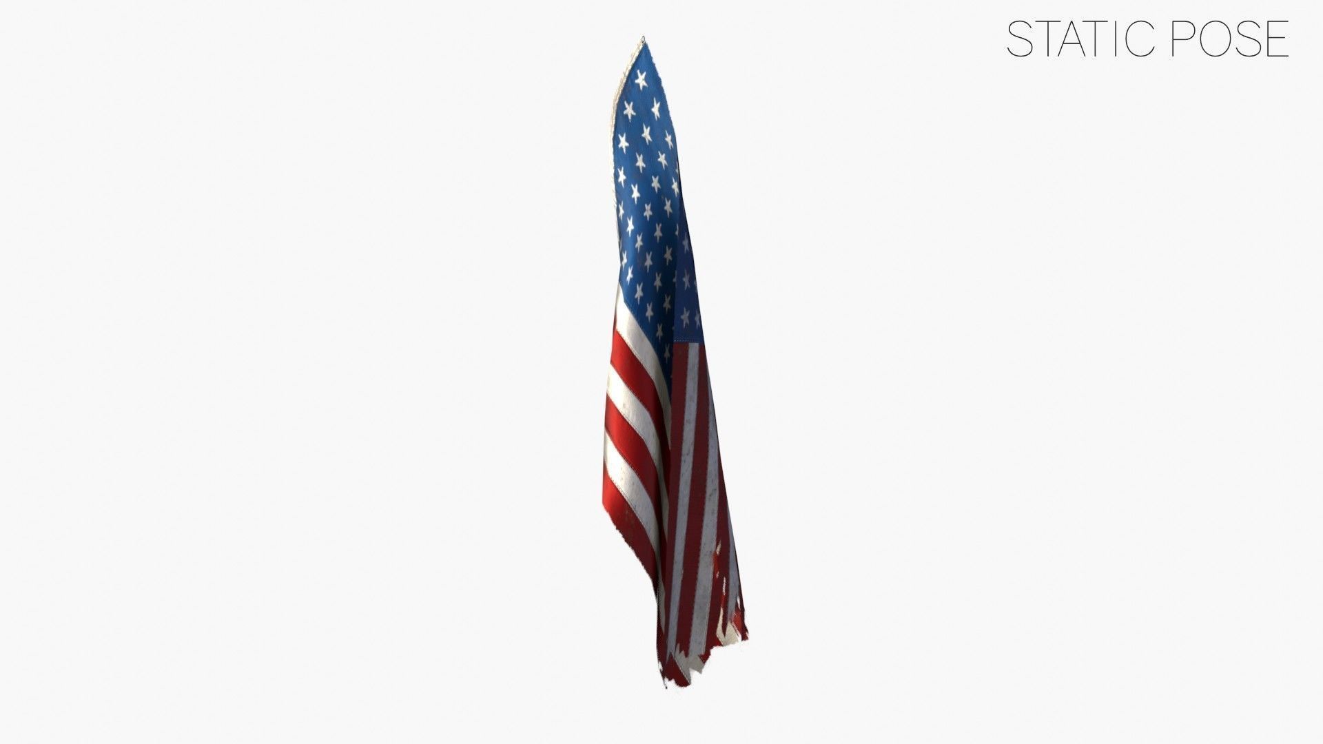 US Flag 48 Stars 1912-1959 Low-poly 3D model_10