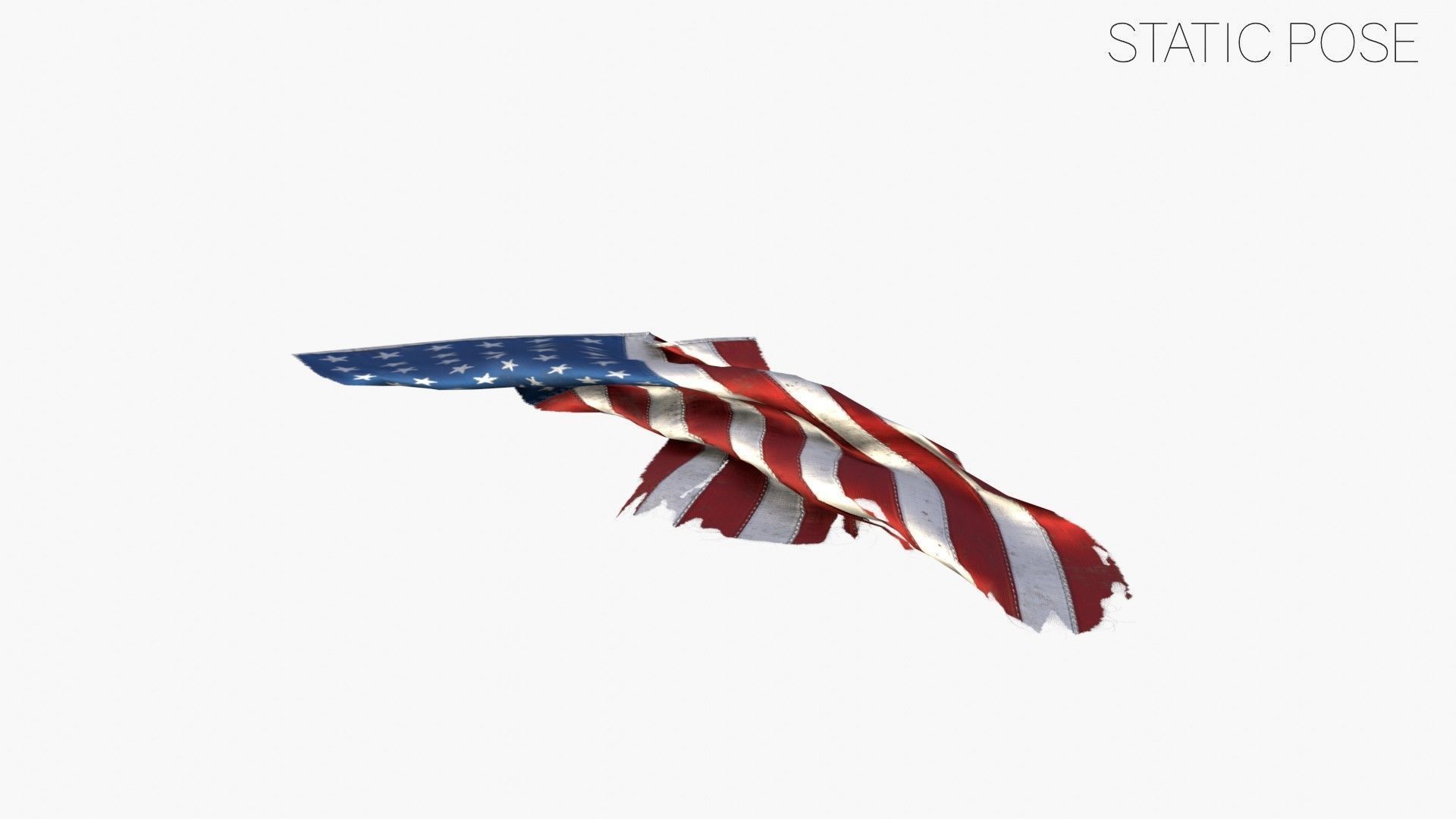 US Flag 48 Stars 1912-1959 Low-poly 3D model_11