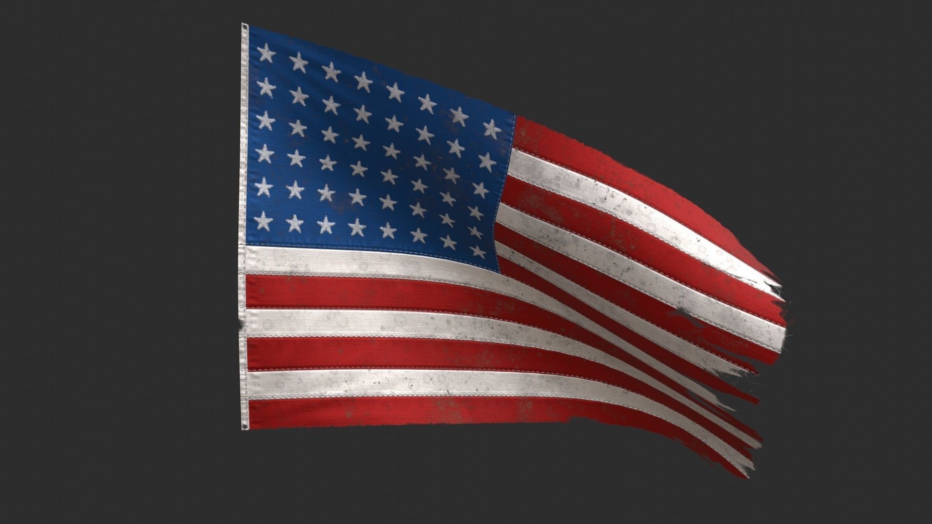 US Flag 48 Stars 1912-1959 Low-poly 3D model_6