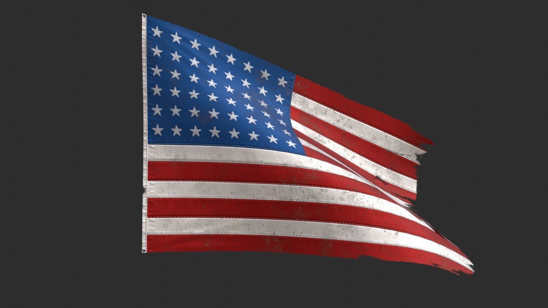 US Flag 48 Stars 1912-1959 Low-poly 3D model_7