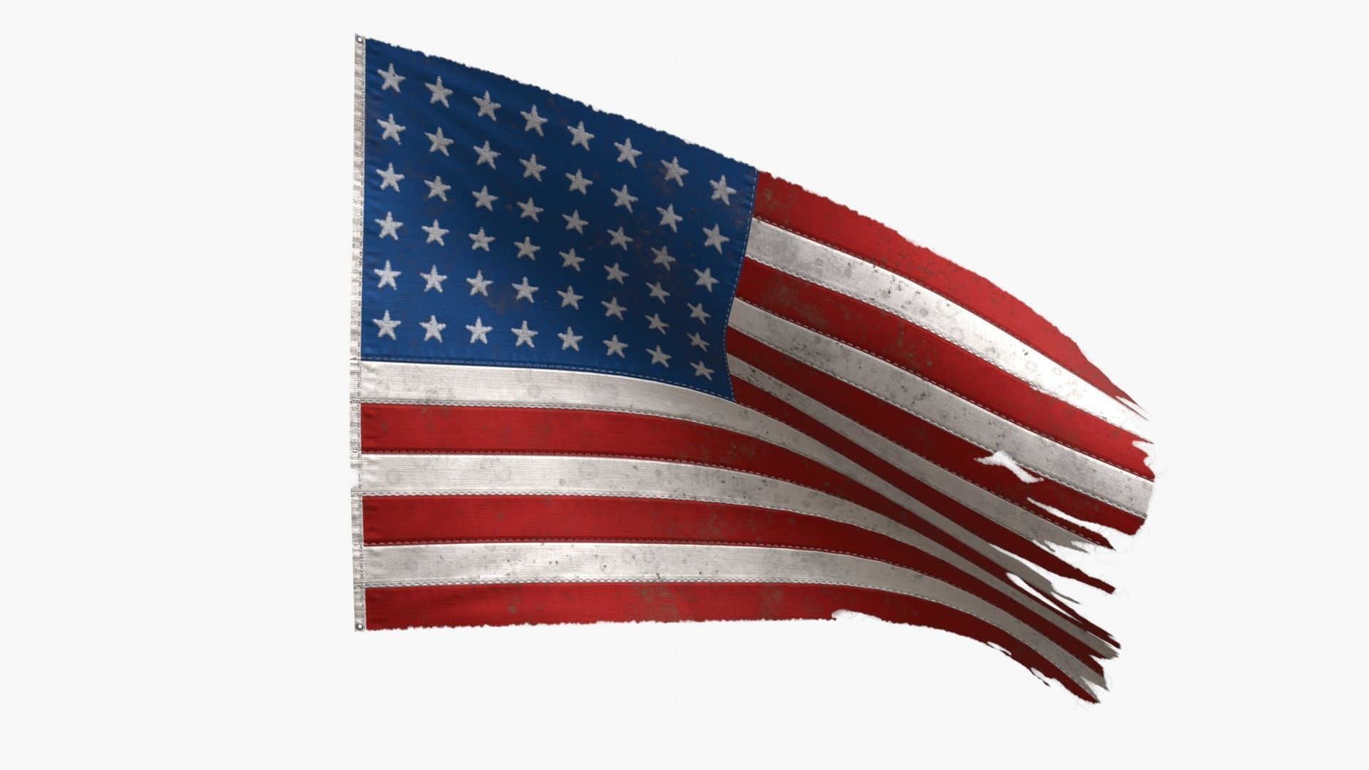 US Flag 48 Stars 1912-1959 Low-poly 3D model_4