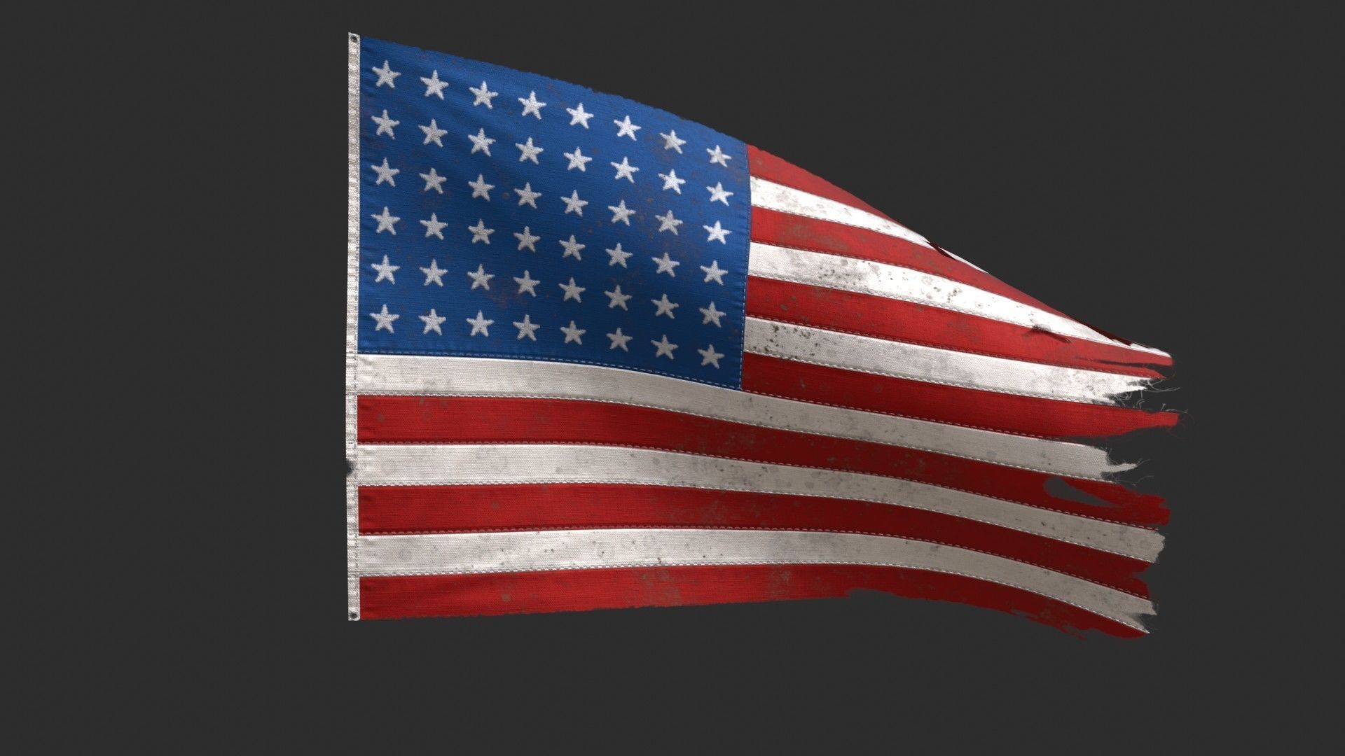 US Flag 48 Stars 1912-1959 Low-poly 3D model_8