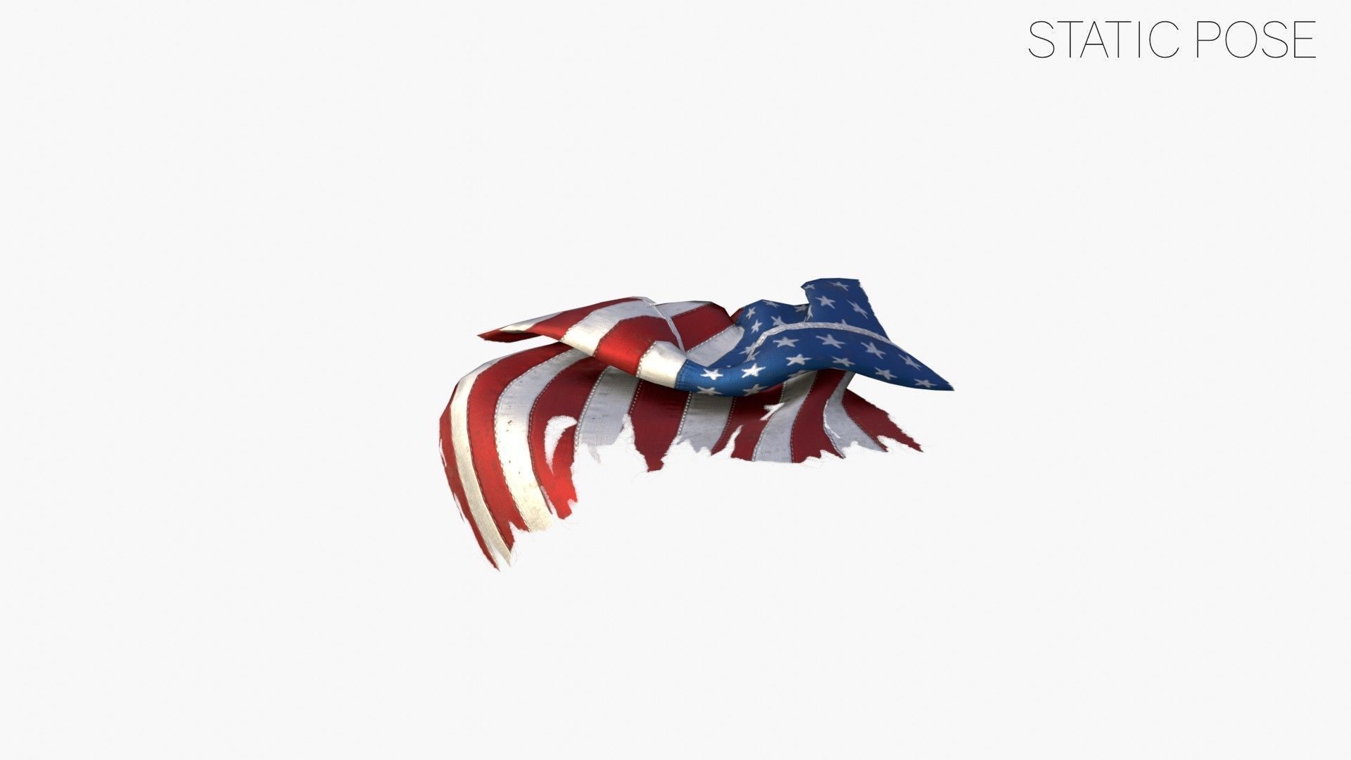 US Flag 48 Stars 1912-1959 Low-poly 3D model_12