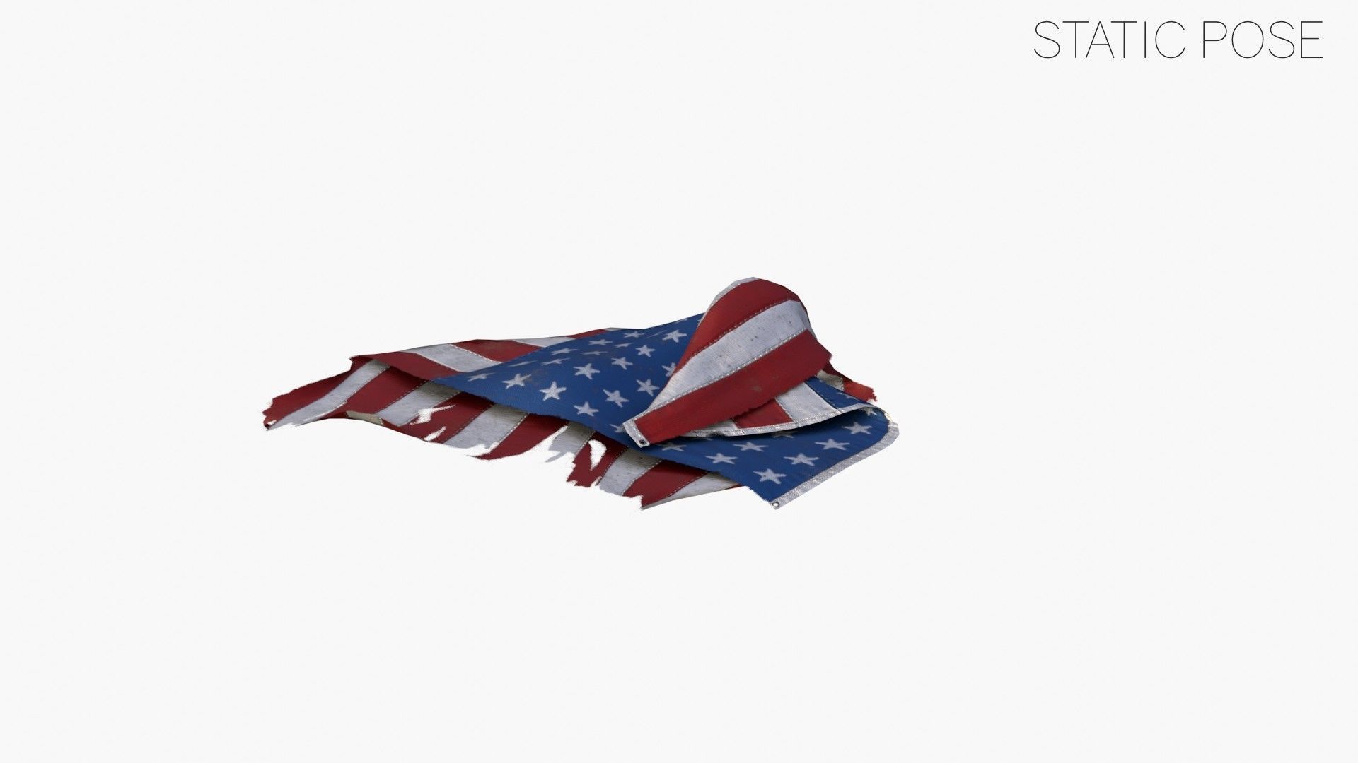 US Flag 48 Stars 1912-1959 Low-poly 3D model_14