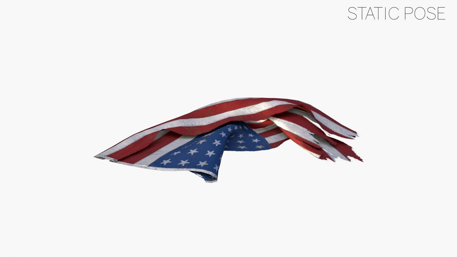 US Flag 48 Stars 1912-1959 Low-poly 3D model_13