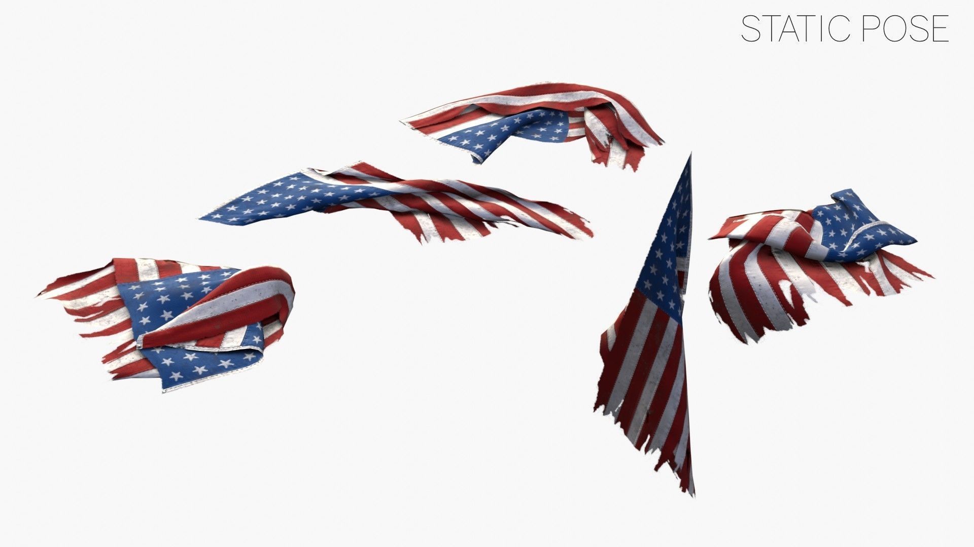 US Flag 48 Stars 1912-1959 Low-poly 3D model_18
