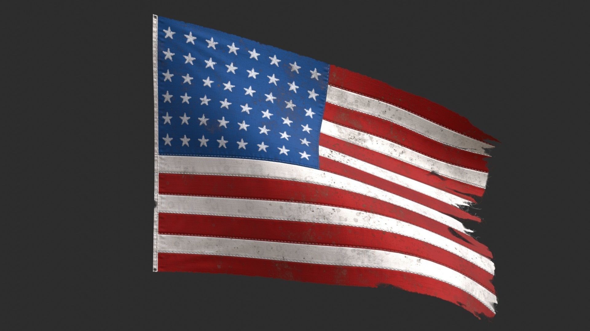 US Flag 48 Stars 1912-1959 Low-poly 3D model_9