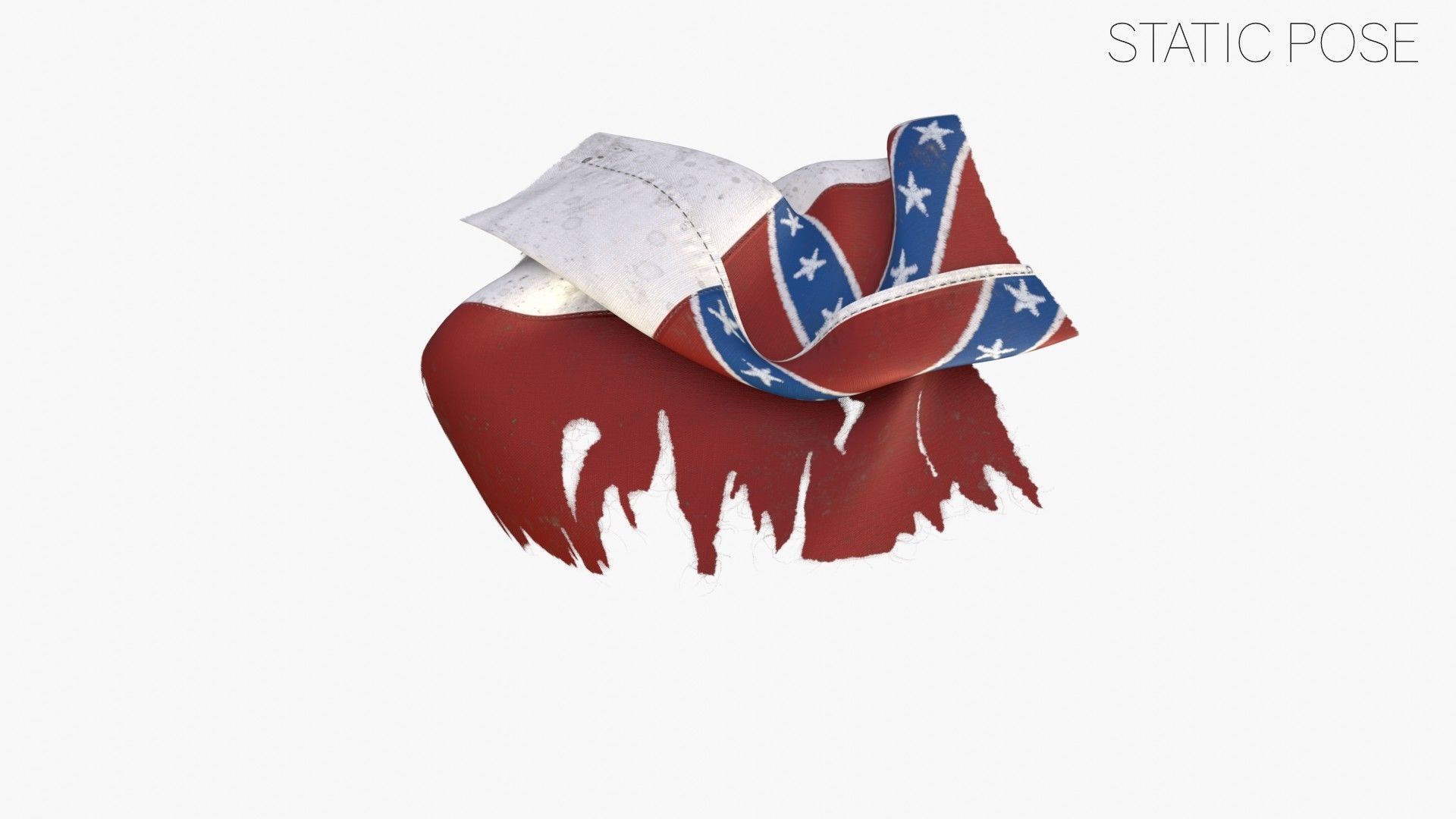 US Flag 3rd National Confederate Low-poly 3D model_19