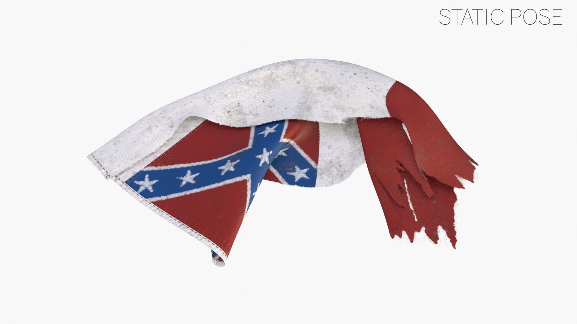 US Flag 3rd National Confederate Low-poly 3D model_20