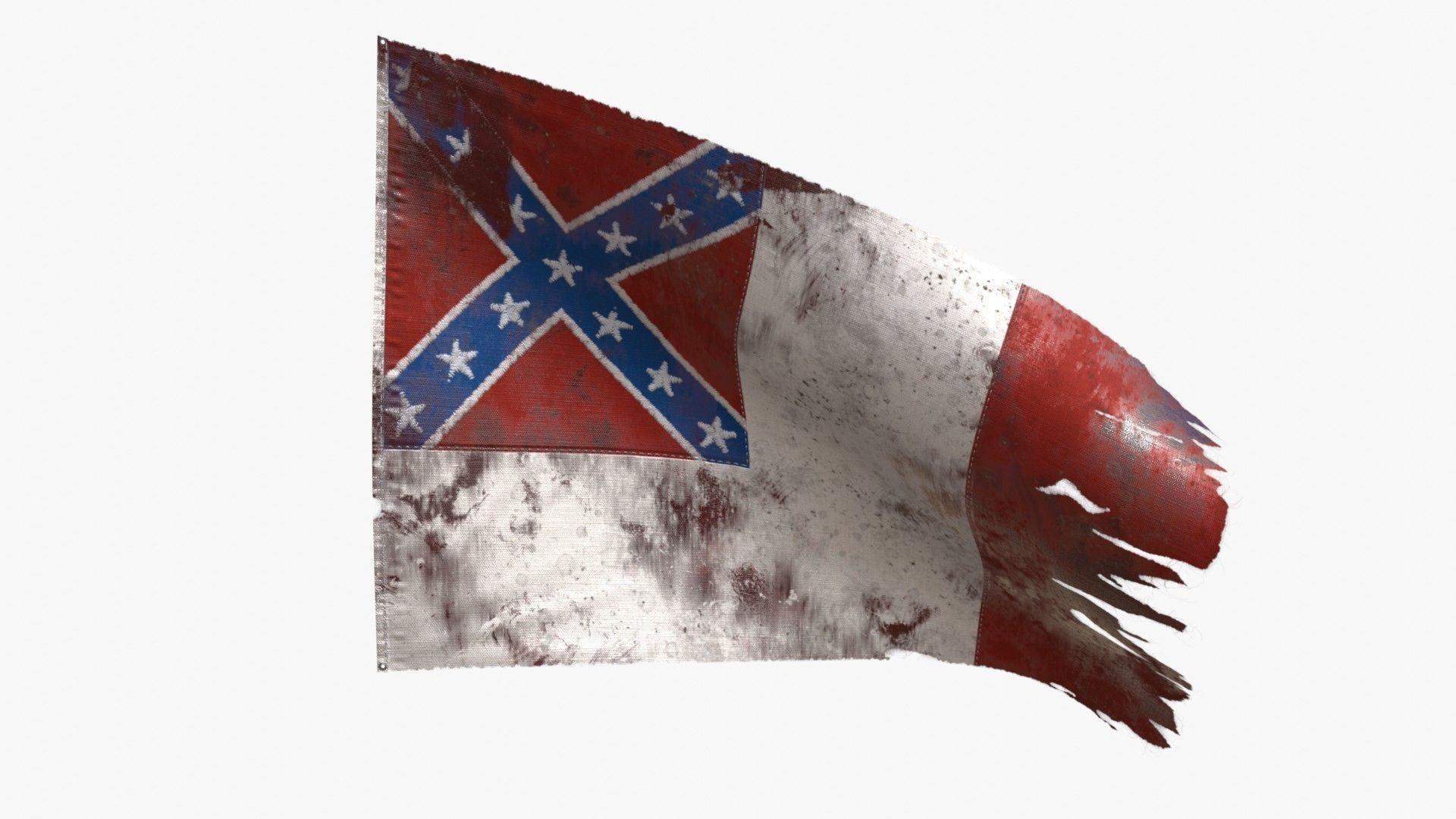 US Flag 3rd National Confederate Low-poly 3D model_4
