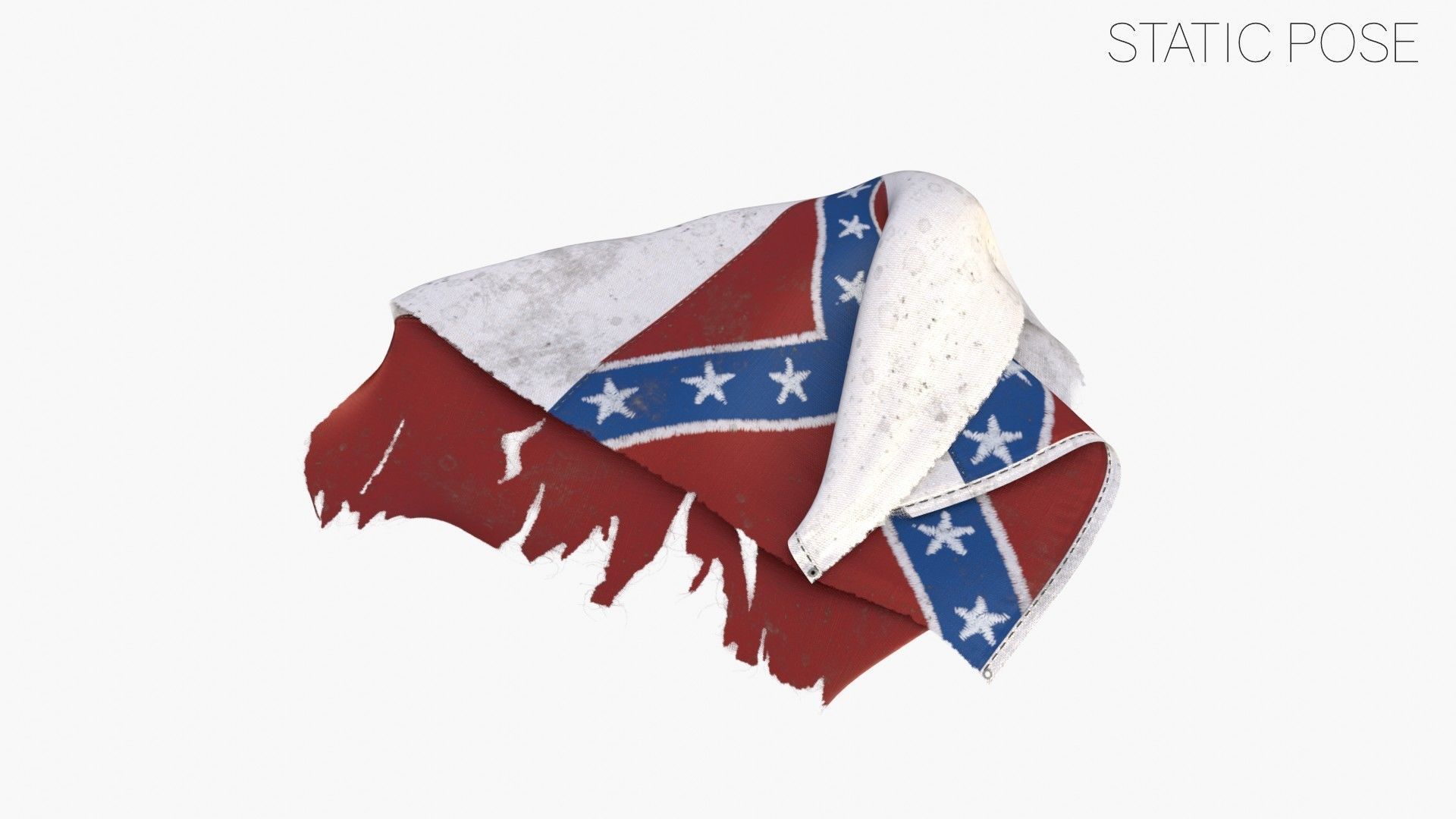 US Flag 3rd National Confederate Low-poly 3D model_21