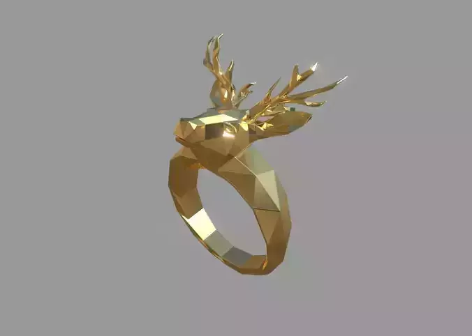 Low poly Deer Ring