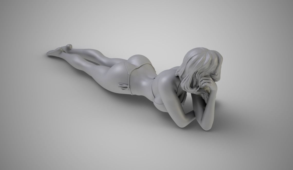 Beach Life Girl 5 3D print model_2