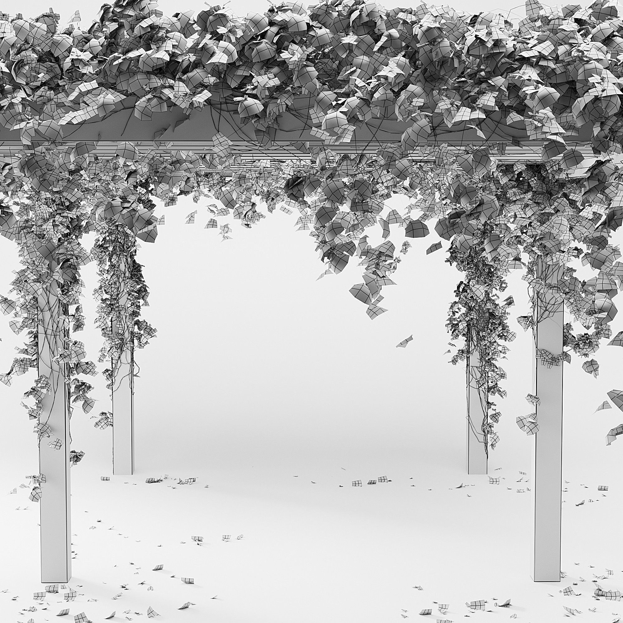 Pergola with flowers 3D model_5