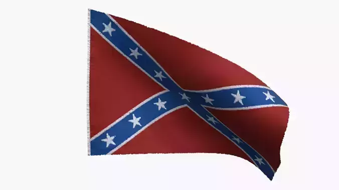US Flag Confederate Navy Jack Low-poly 3D model