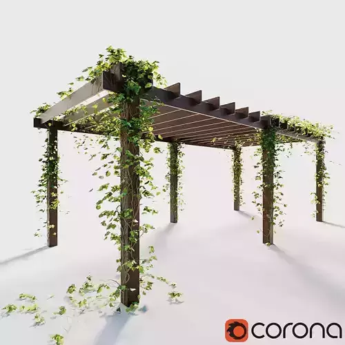 Pergola with ivy 3D model