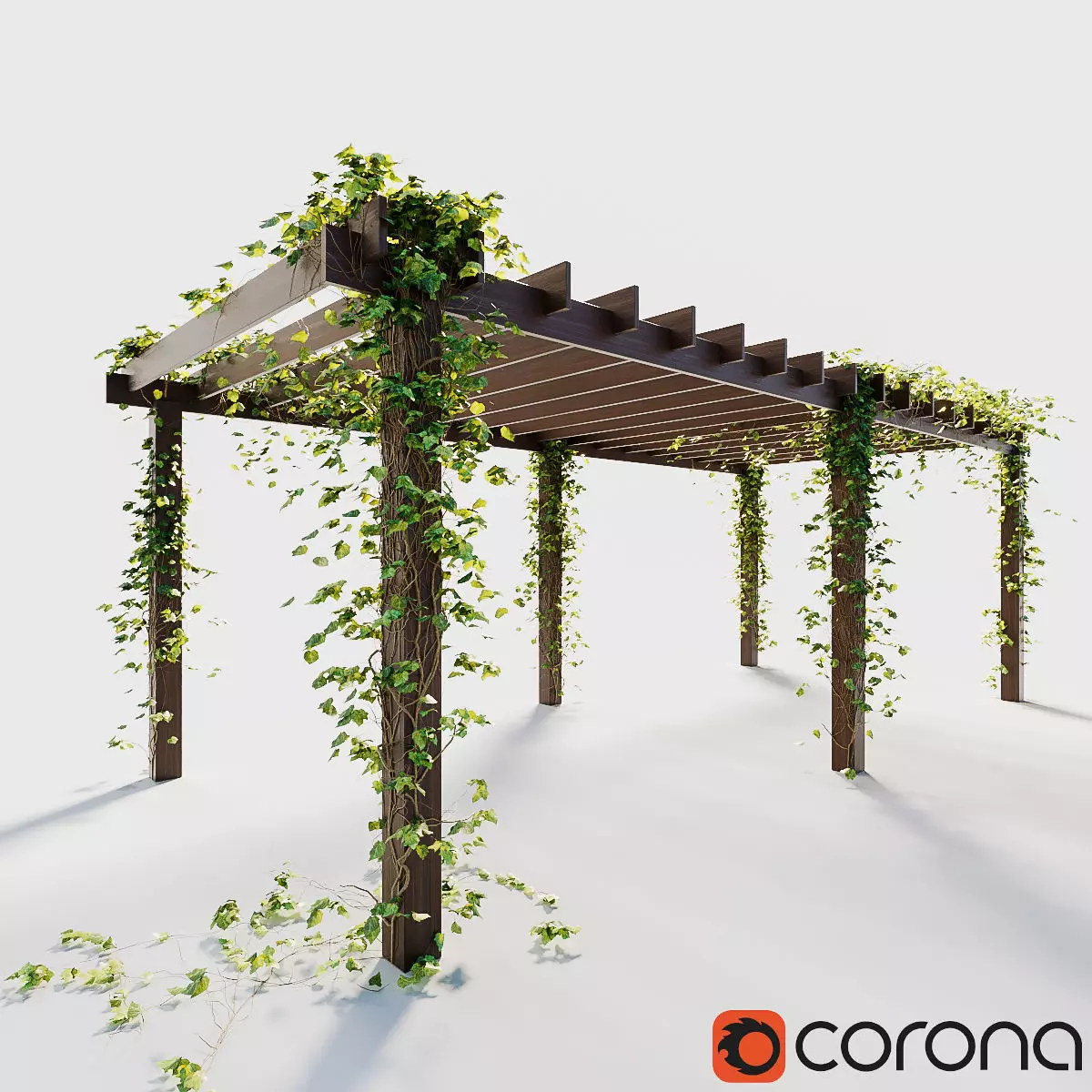 Pergola with ivy 3D model_0
