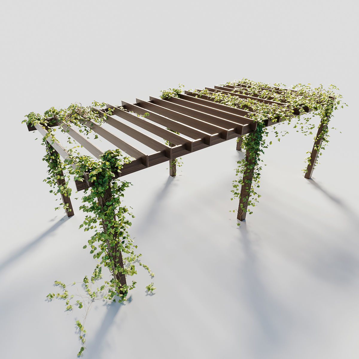 Pergola with ivy 3D model_1