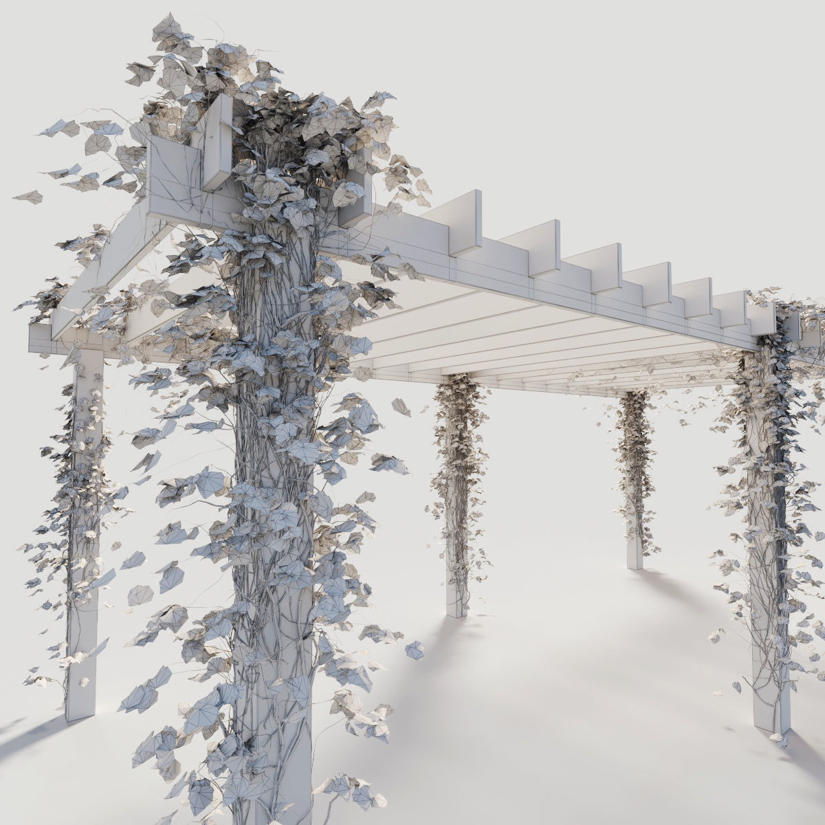 Pergola with ivy 3D model_5