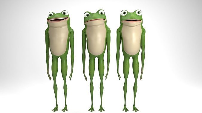 Cartoon frog 3D model