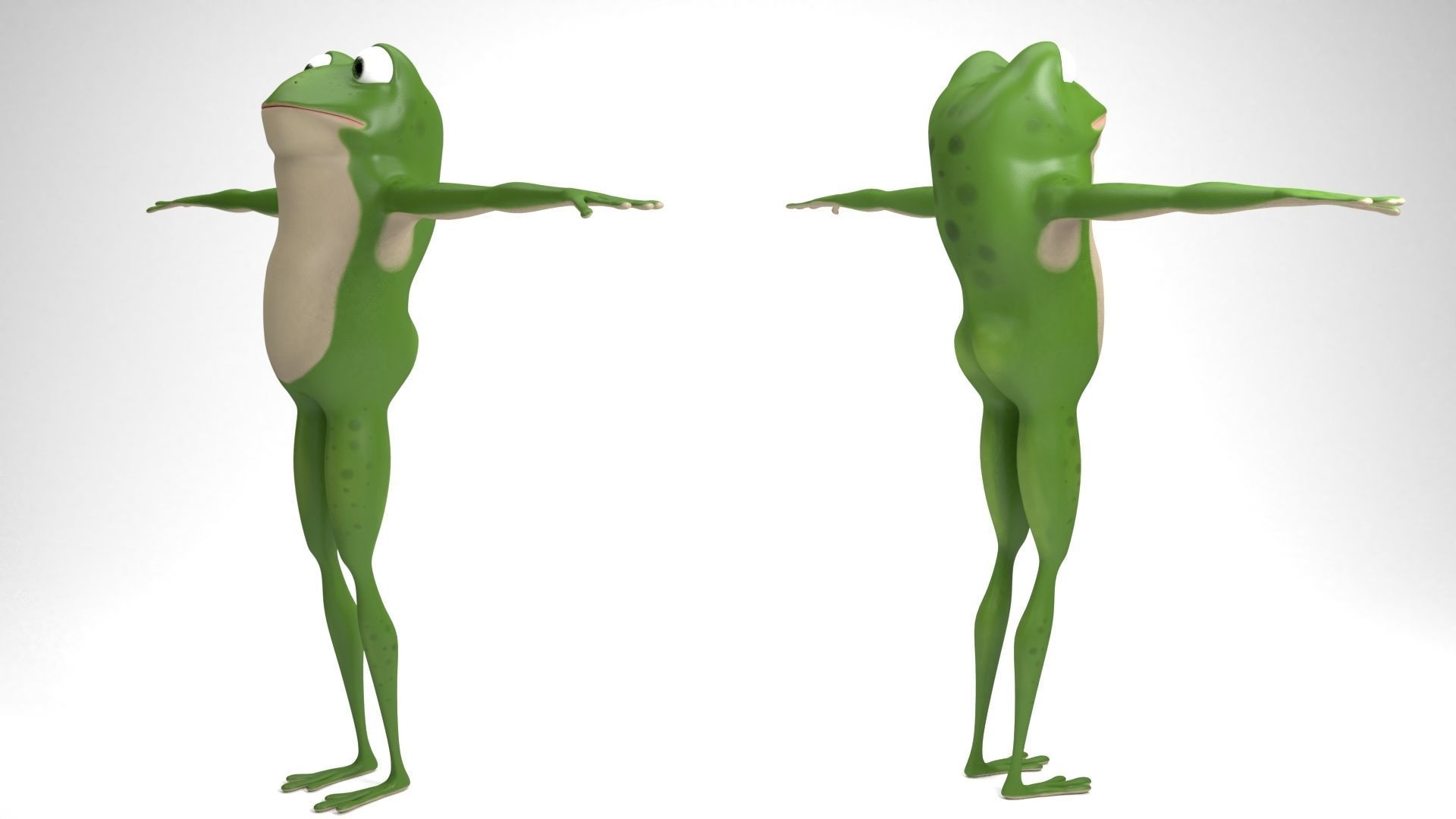 Cartoon frog 3D model_5