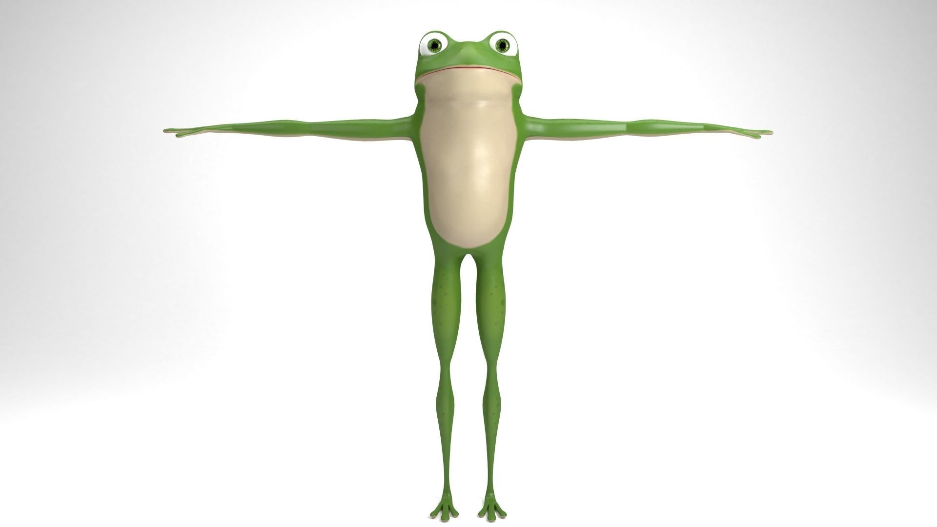 Cartoon frog 3D model_2