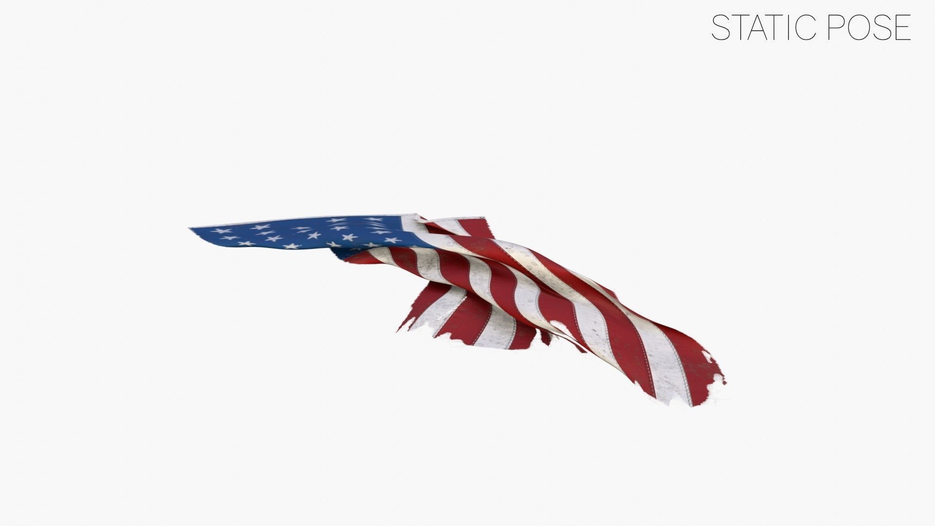 US Flag 33 Stars 1861 Low-poly 3D model_13