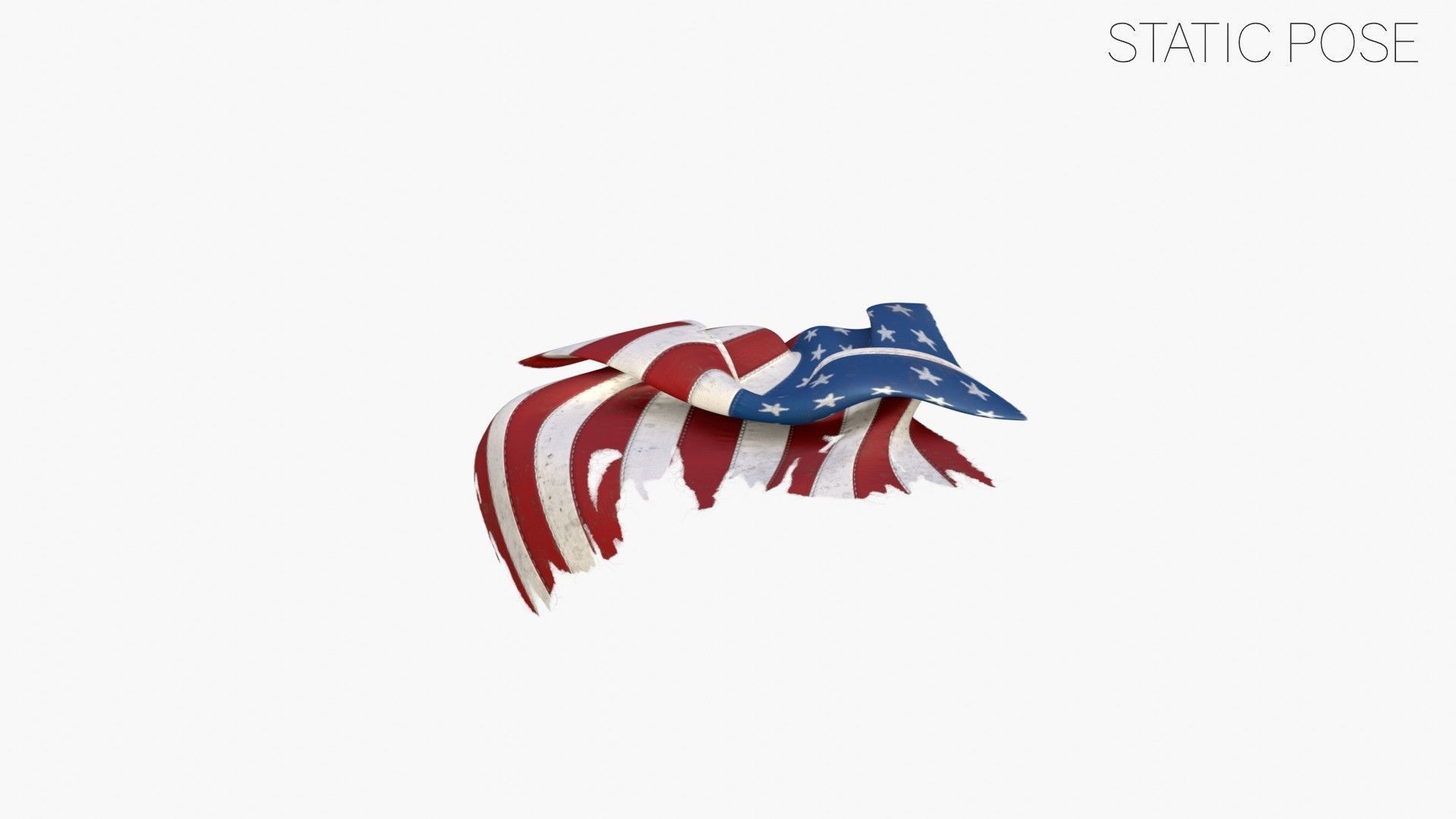 US Flag 33 Stars 1861 Low-poly 3D model_14