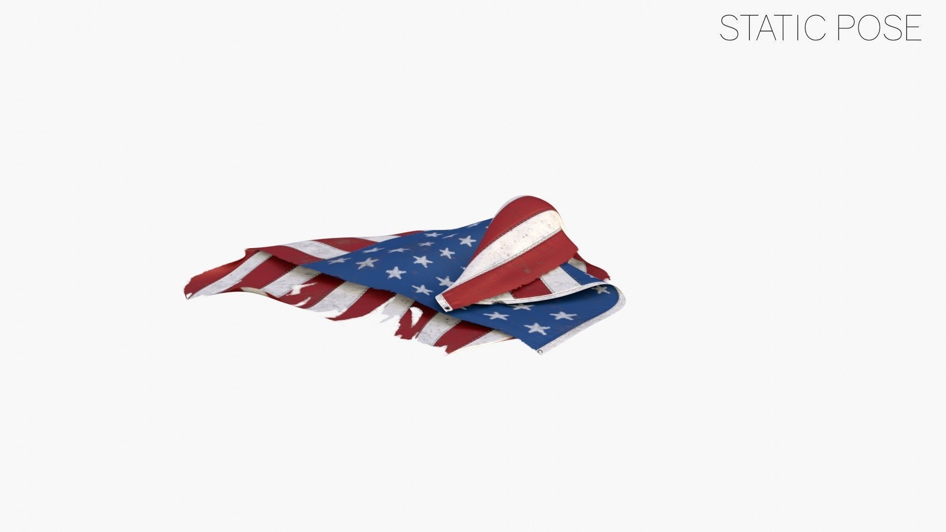 US Flag 33 Stars 1861 Low-poly 3D model_16